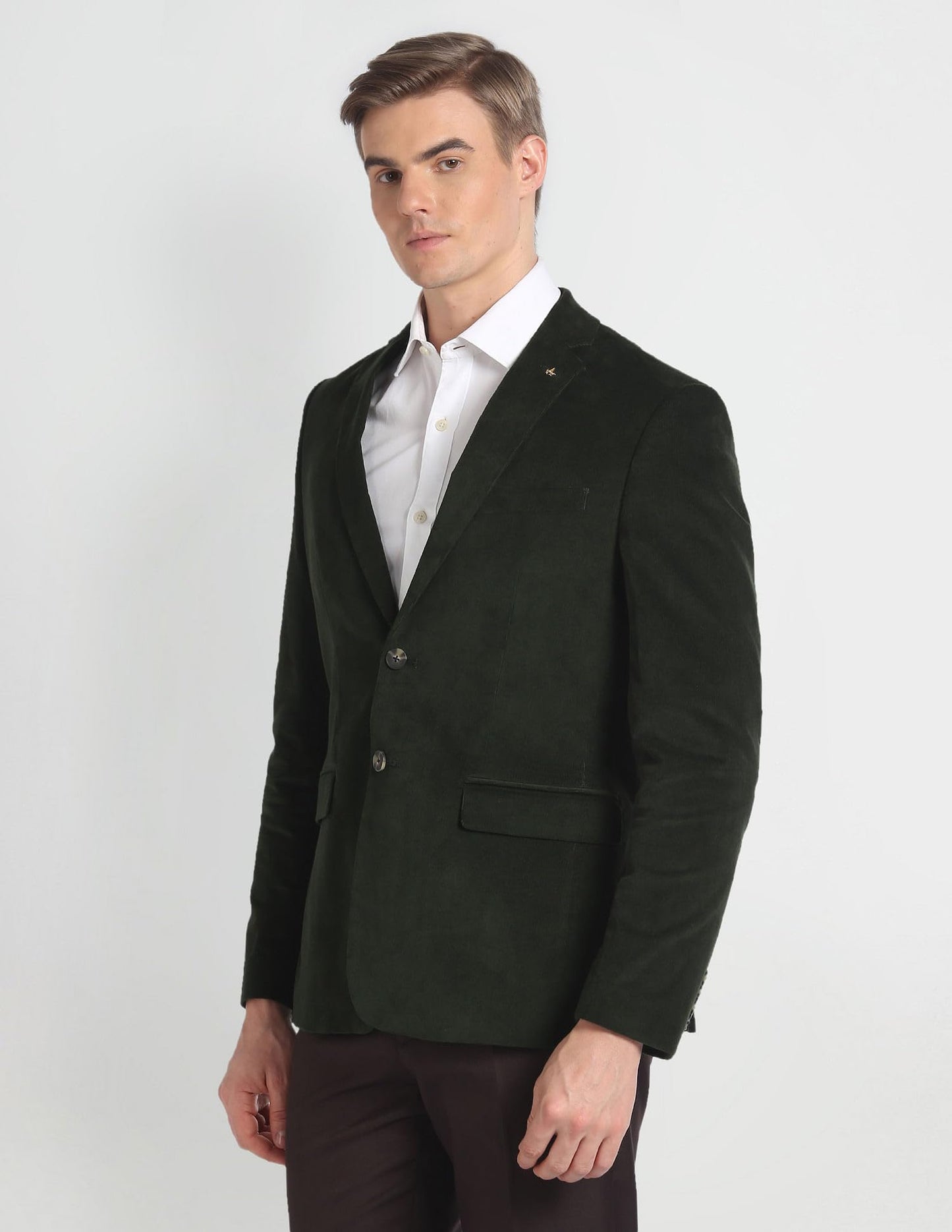 Arrow Men's Single Breasted Slim Blazer (ARAGBZ5027_Olive
