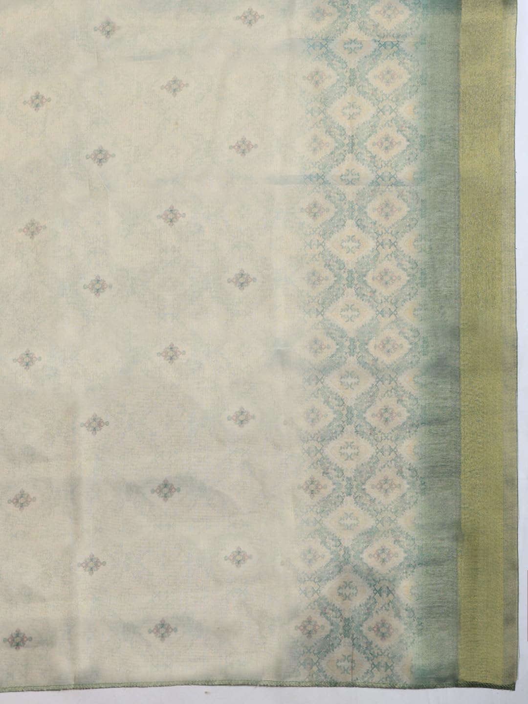 Meena Bazaar Printed Cotton Unstitched Kurta with Bottom & Dupatta