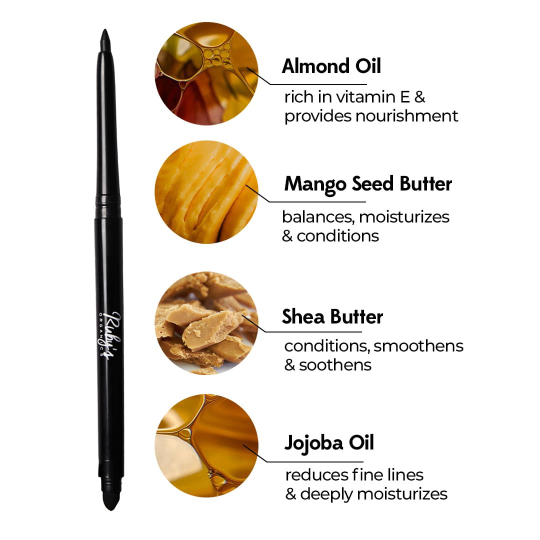 Ruby's Organics Kohl and Mascara Beauty Gift Kit for Women- Long-Lasting Intense Pigment, Smudge Proof, Everyday Eye Makeup Kajal, 100% Natural & Non-Toxic, Eye-Friendly, Daily Use - Black (Combo Pack of 2)
