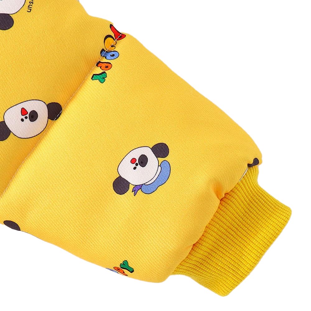 Hopscotch Girls Polyester Waist Length Jackets in Yellow Color For Ages (4-5 Years)