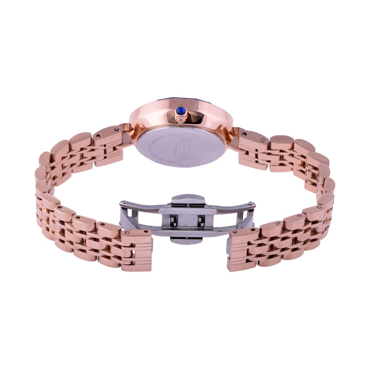 Giordano Eleganza Collection Round Analog Watch for Women, Diamond-Set with Metal Strap Ladies Water Resistant Wrist Watch - GZ-60014