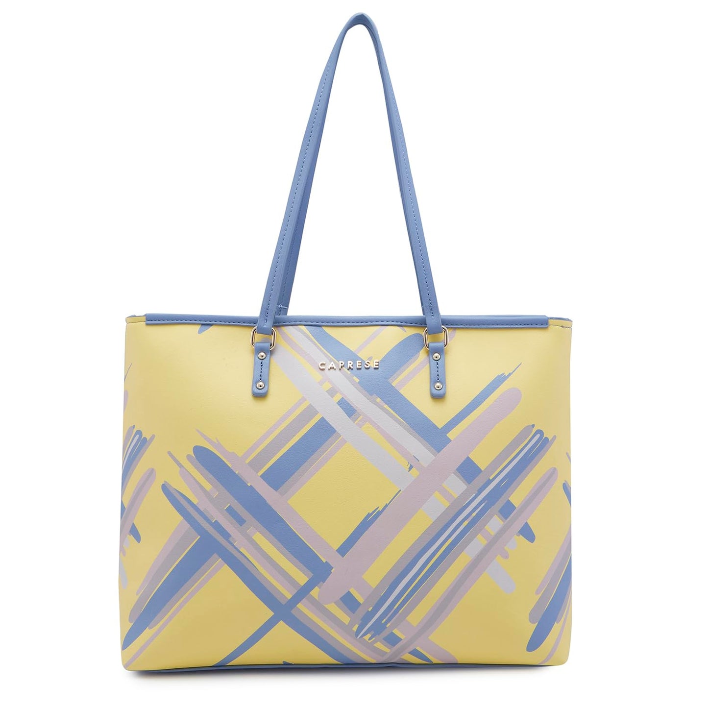Caprese Renee Tote Large Yellow Bag for Women|Shoulder & Handheld Bag with Spacious Design, Multi-Compartment, Durable, Comfortable Straps for Work, Travel, Shopping & Daily Use