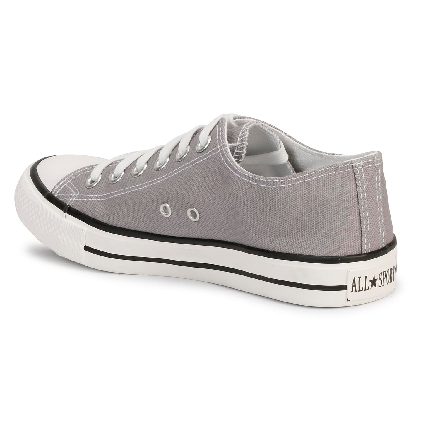 MOZAFIA Comfortable Fashion Lace-up Sneakers with Classic Low Tops Canvas Casual Shoes for Women (MZF-NW-All-Sport-Ladies-Grey-5)