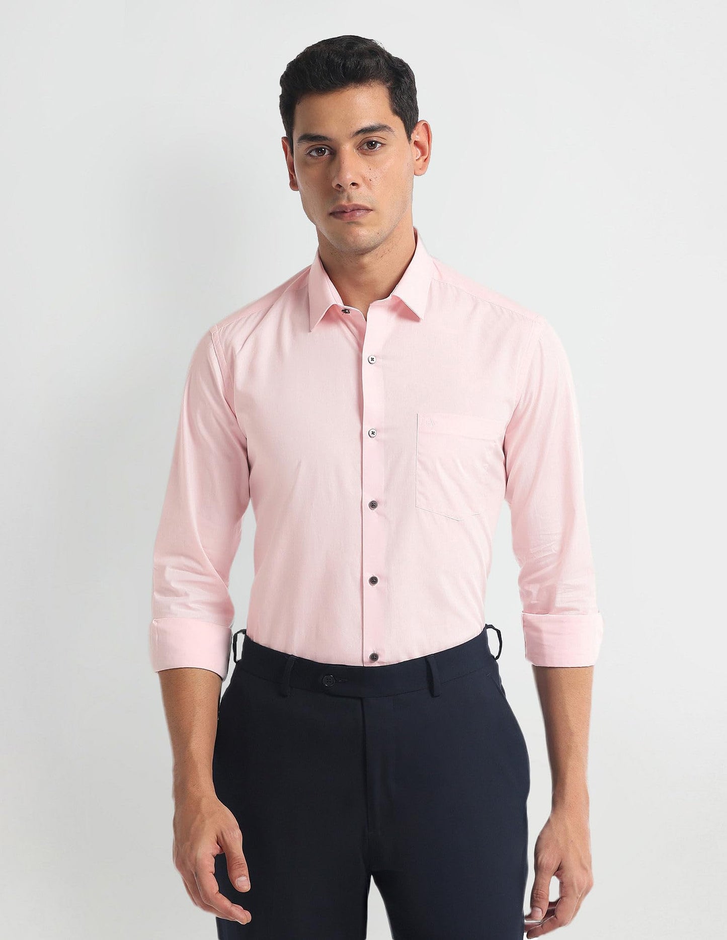 Arrow Men's Slim Fit Shirt (ARMYOSH0137_Pink
