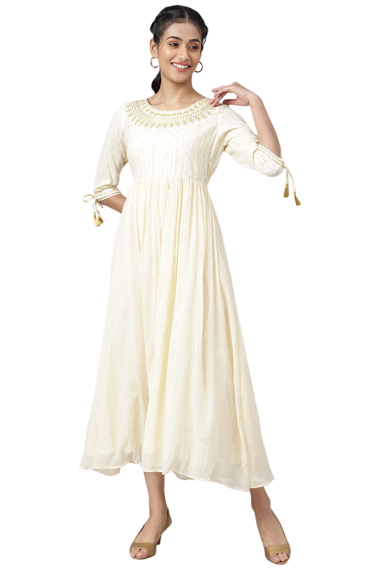 Aurelia Women Anise Flower Viscose Blend Geometric Printed A-Line Dress_22AUA12673-504983_XL