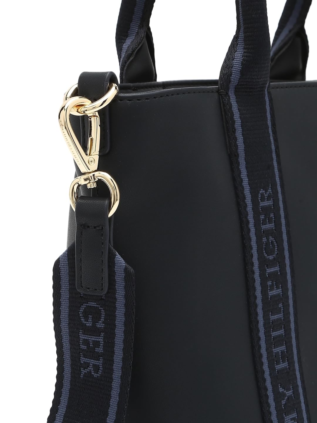 Tommy Hilfiger Solid Blue Pu Hand Bags