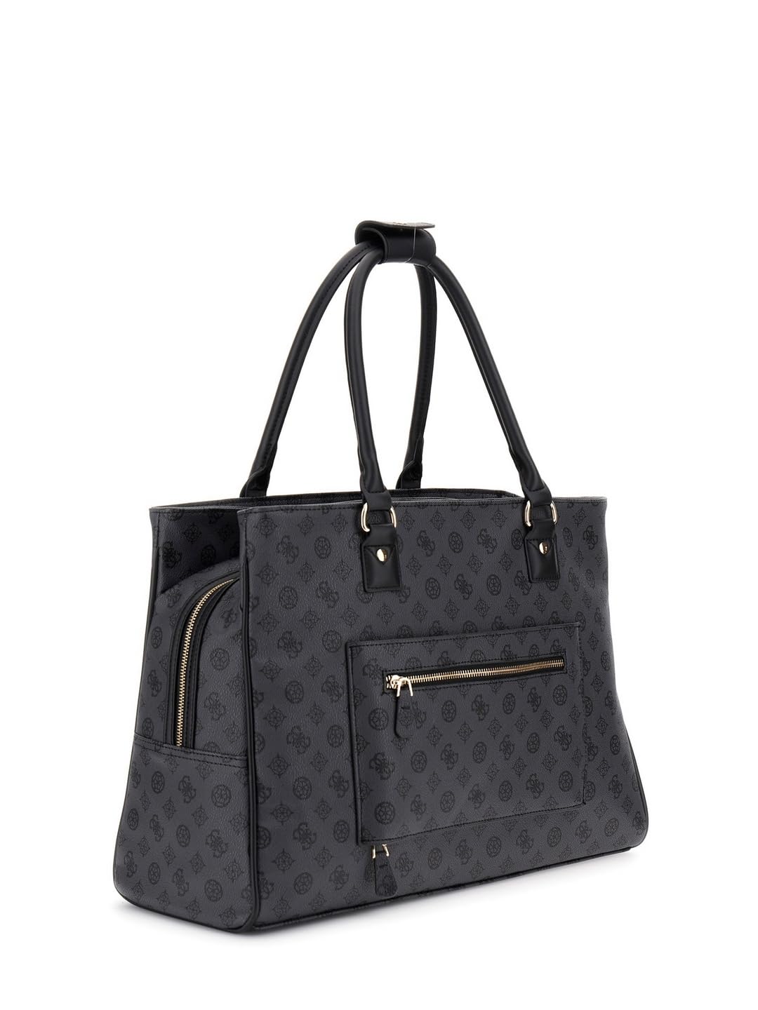 GUESS Charcoal Printed Wilder Shopper Tote Bag