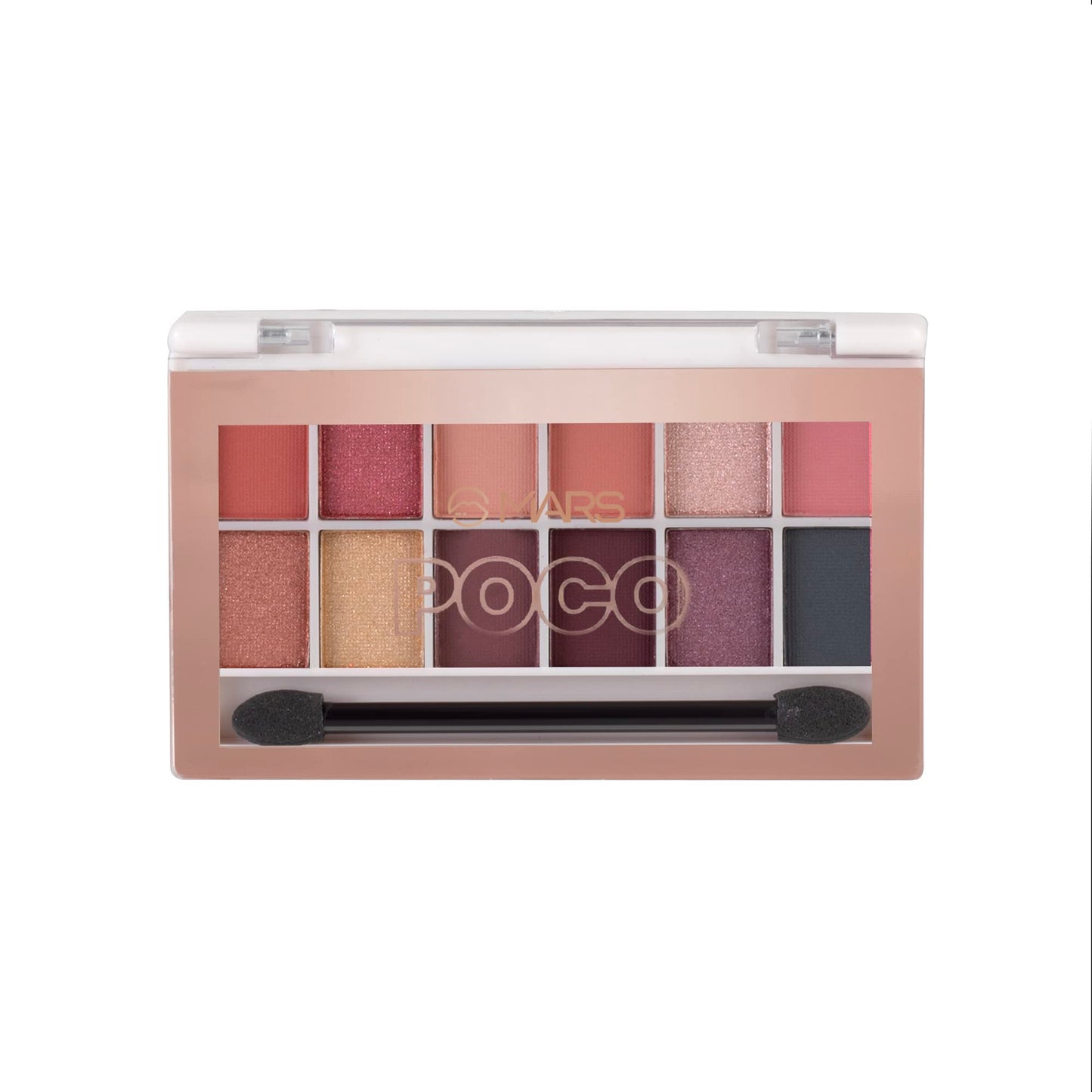 MARS Poco Face Makeup and eyeshadow Palette with Slider Case | Free Applicator | Long Wearing | Highly Pigmented and Easy to Blend 21 Shades (20g) (03-Multicolor)