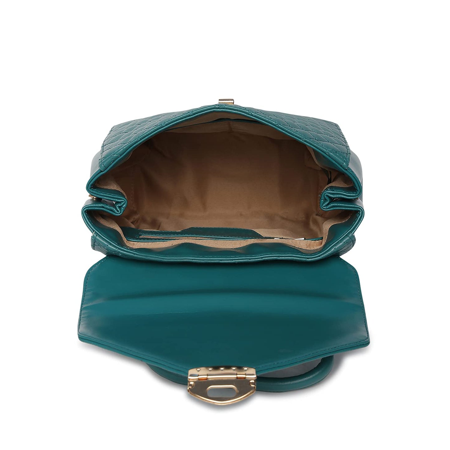 KLEIO Quilted Elegant Unisex Backpack (Olive Green) with Adjustable Shoulder Straps & Small Top Handle | Spacious Bag for Work with Flap and Button Closure & Small interior Pockets