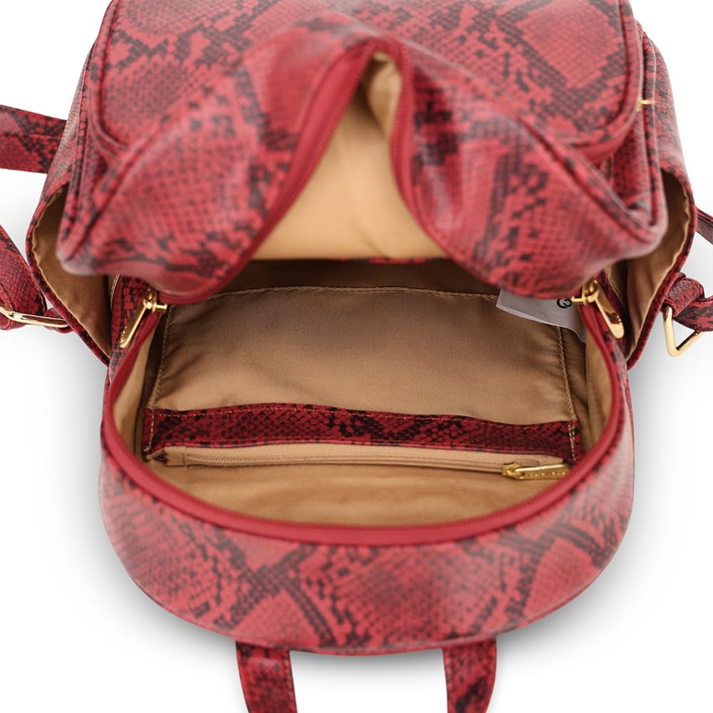 Caprese Draco Casual Backpack, Small | Fashion Backpack for Women with Adjustable Strap & Secure Zip Closure | Spacious, Versatile for Everyday Outings and Travel (Burgundy)