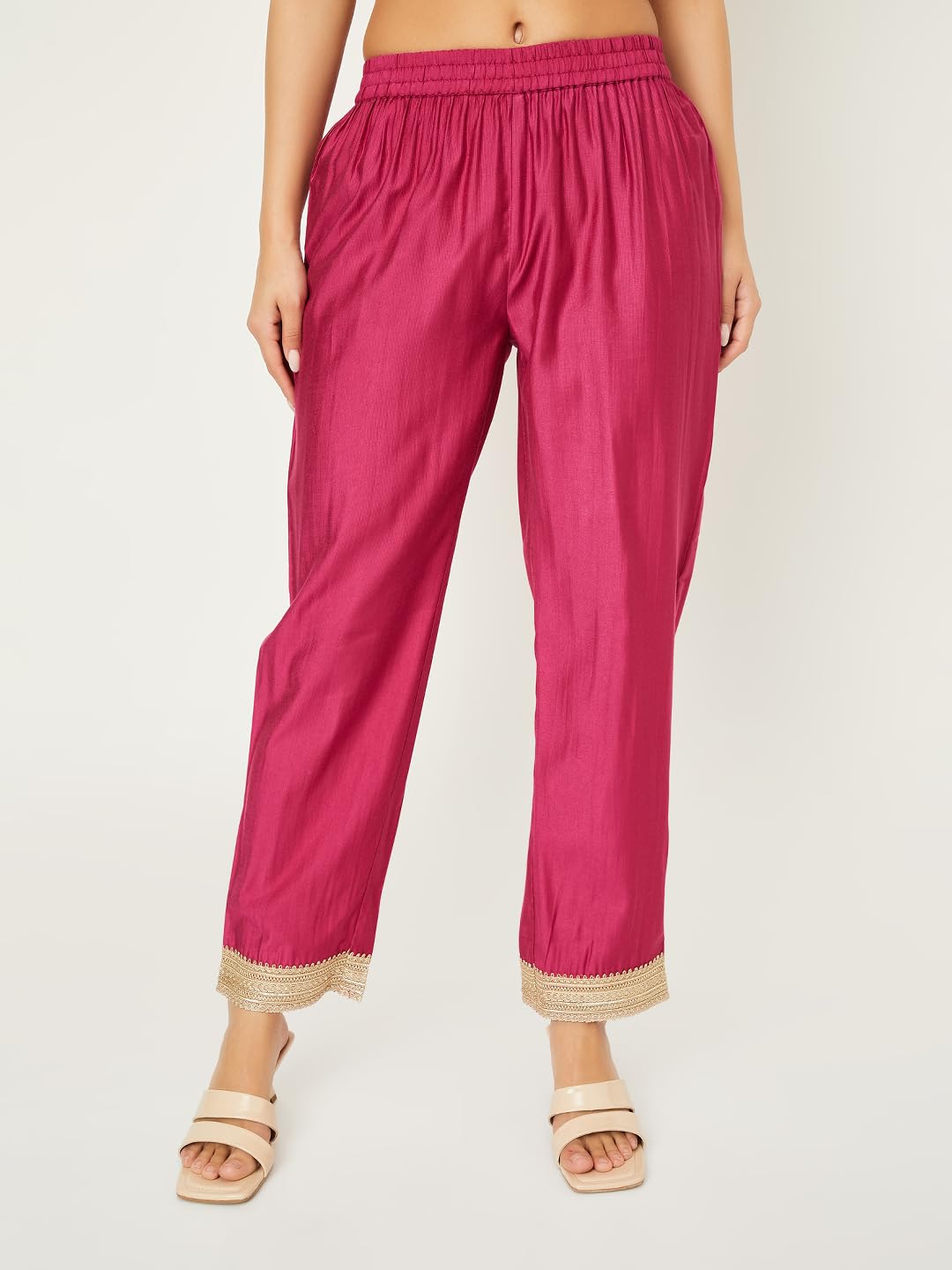 Max Women's Polyester Blend Kurta Set (COPJ52003B_Pink