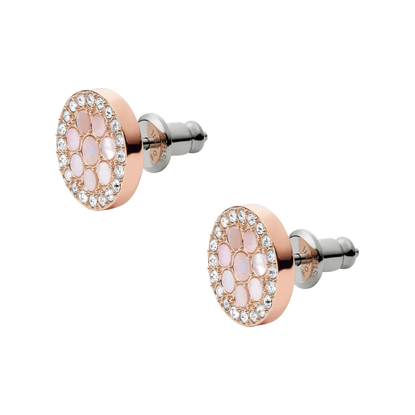 Fossil Mop Rose Gold Earring JF02906791 For Women