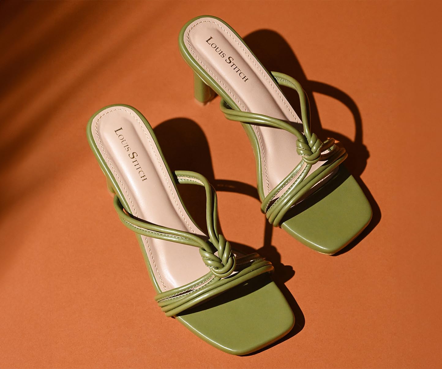 LOUIS STITCH Women’s Slip-On Pointed Heel Sandals | Open Toe Mint Green Stylish Stiletto Heel Sandal for Ladies, Fashionable Sandal | LSOF-LDPH-CKMT