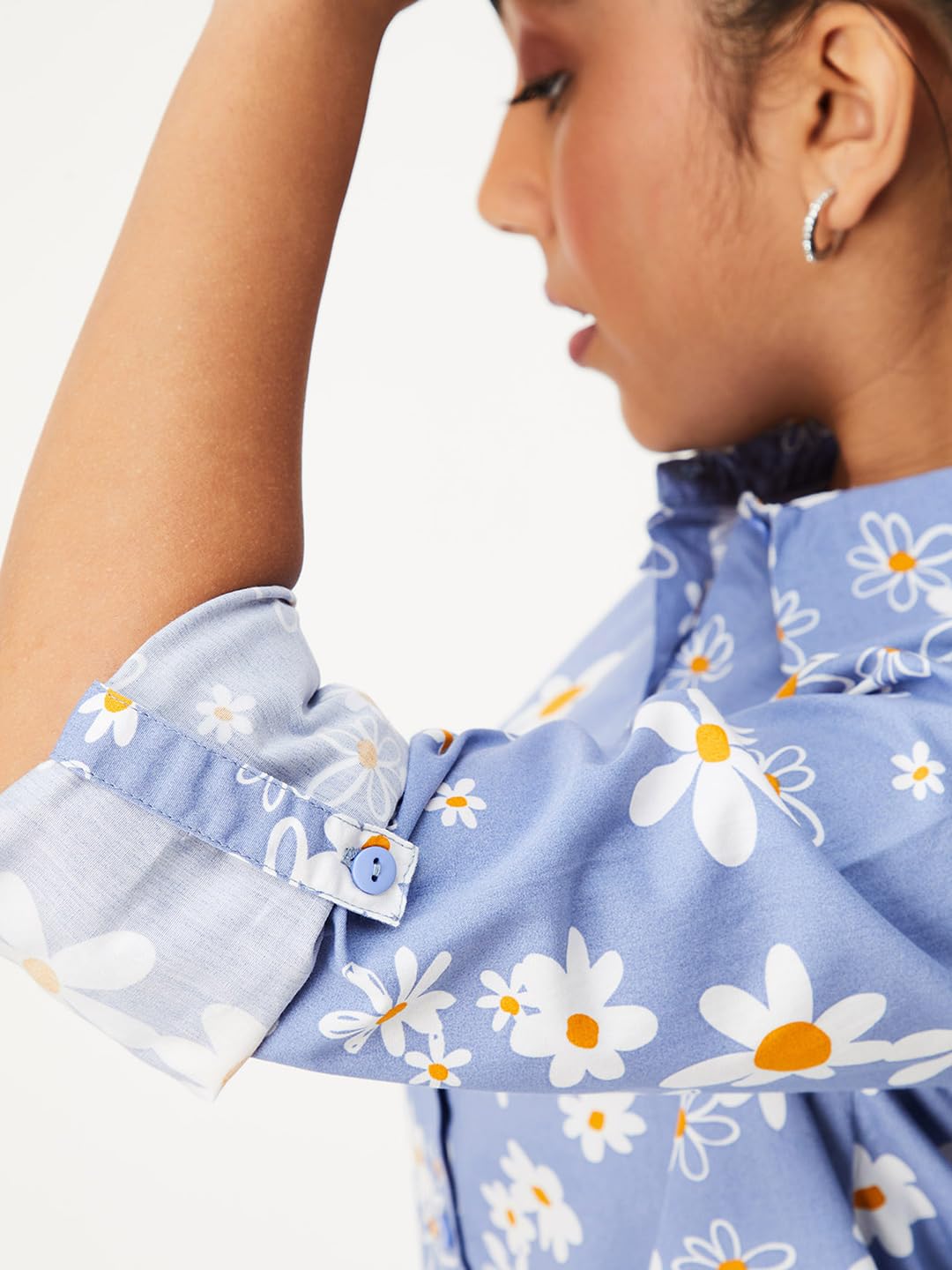 Max Girls Printed Casual Shirt (S24EWT03BLUE)_11-12Y