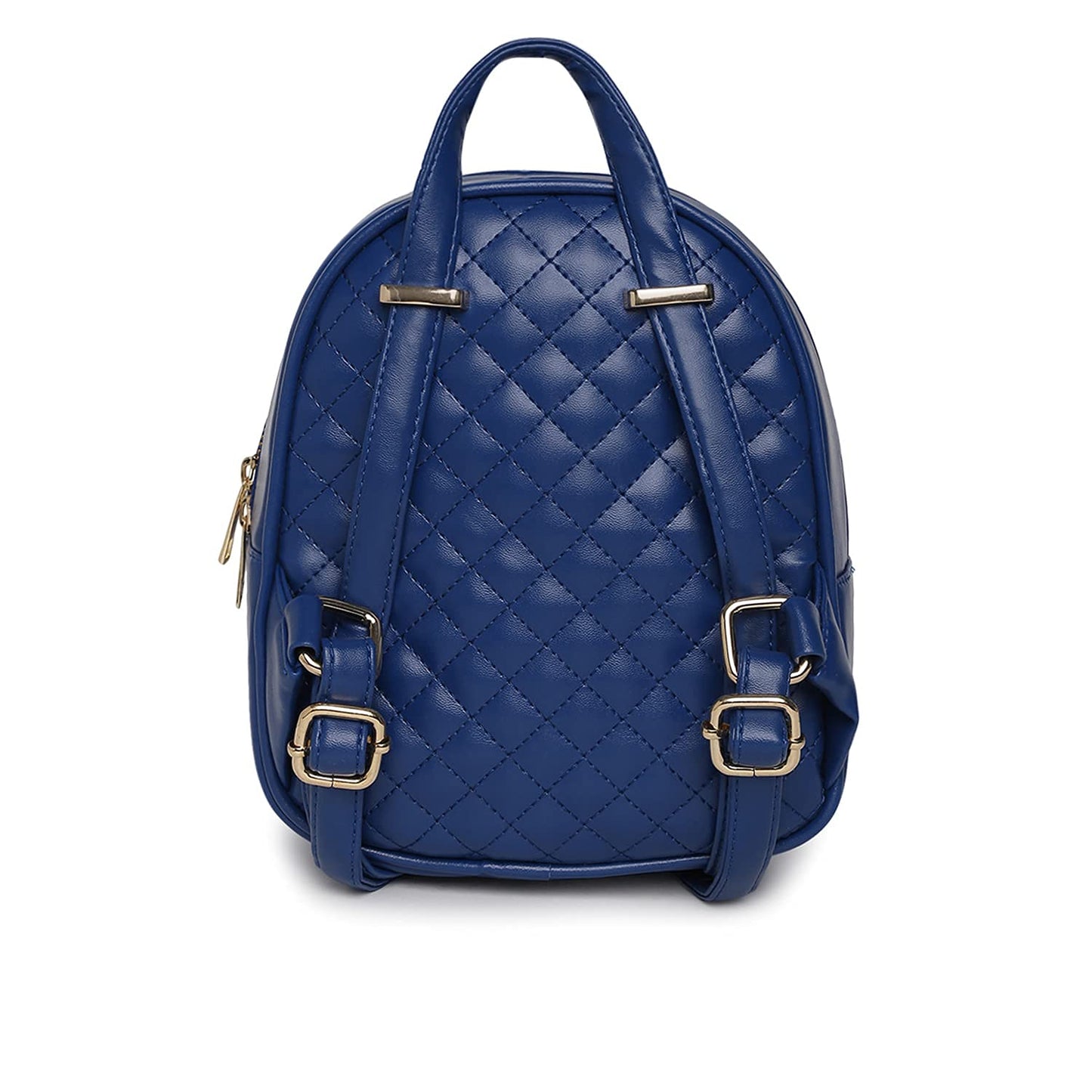 KLEIO Quilted Leather Multifunctional Backpack for Women (Royal Blue)