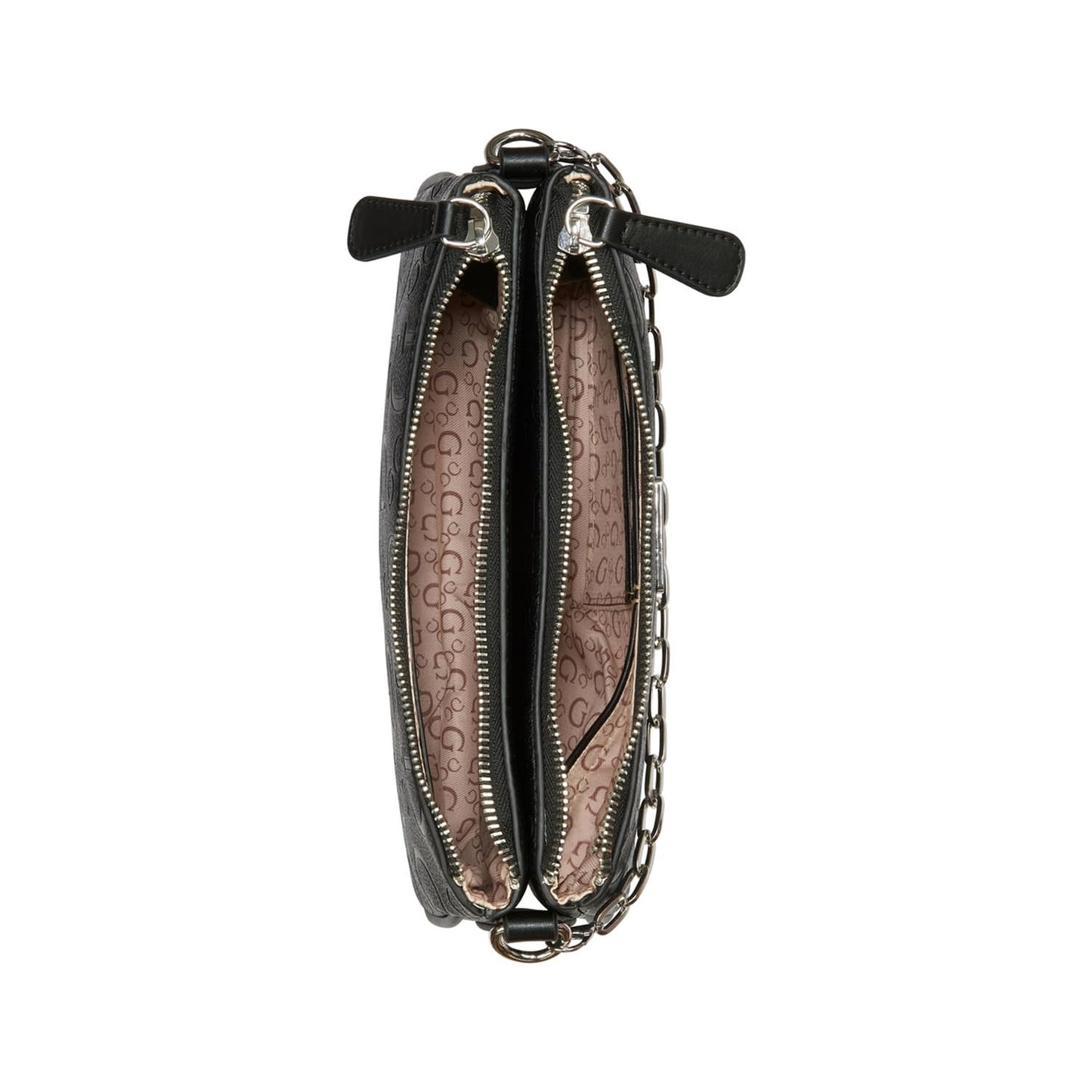 GUESS Women Black Typography Adjustable Detachable Strap Mini Crossbody Bag