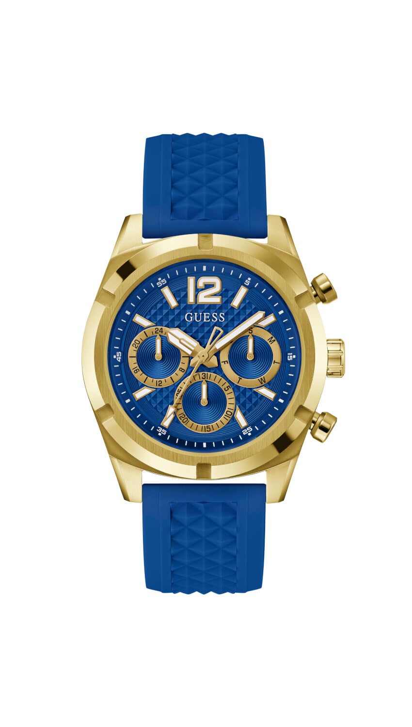 GUESS Silicone Analog Blue Dial Men's Watch-Gw0729G1, Band Color-Blue