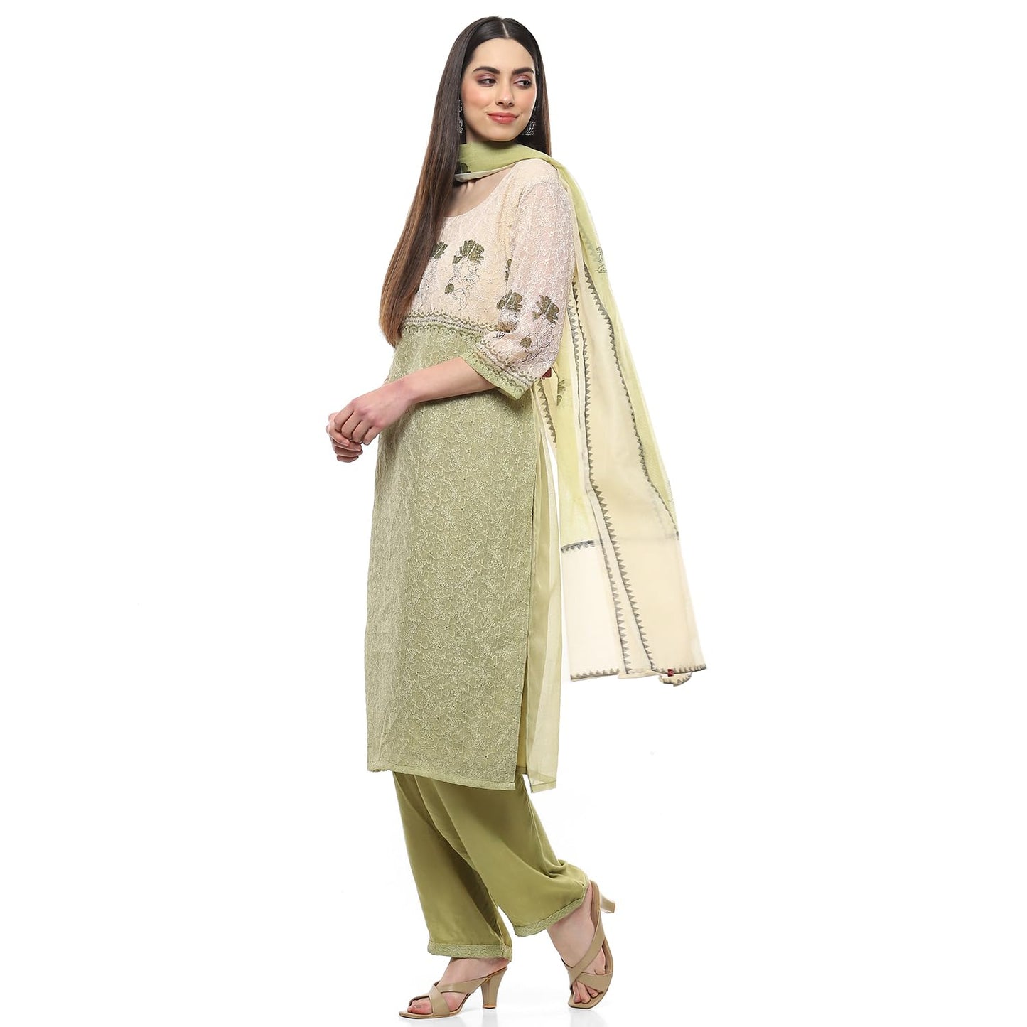 BIBA Women FABRIC(RTSAM9465_OLIVE_FREE)