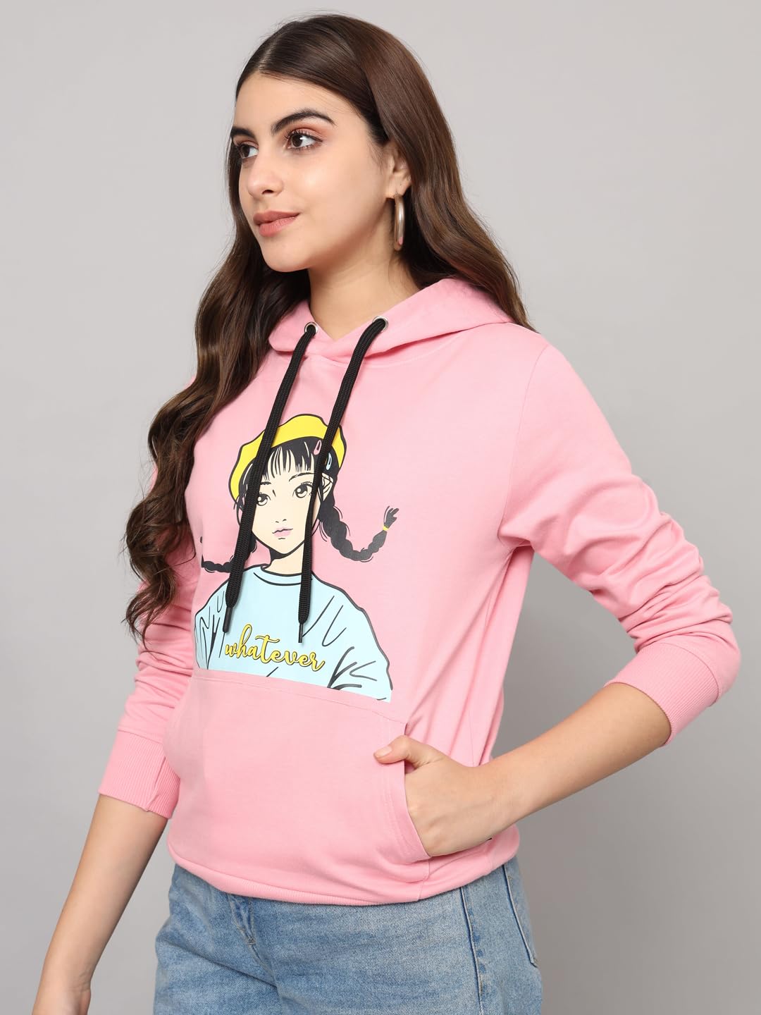 THE DRY STATE Womens Full Sleeves Round Neck Cotton Sweater SEA Pink