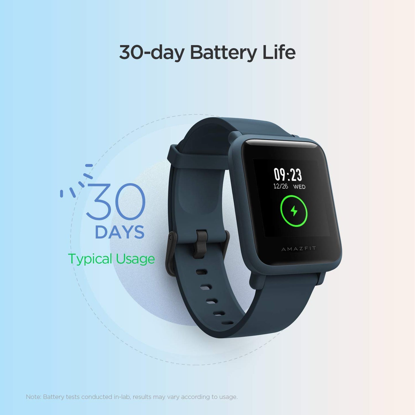 Amazfit Bip S Lite Smart Watch, 30 Days Battery Life, 150+ Watch Faces, Always-on Display, 30g Lightweight, 5 ATM Water Resistance, 8 Sports Modes (Oxford Blue)