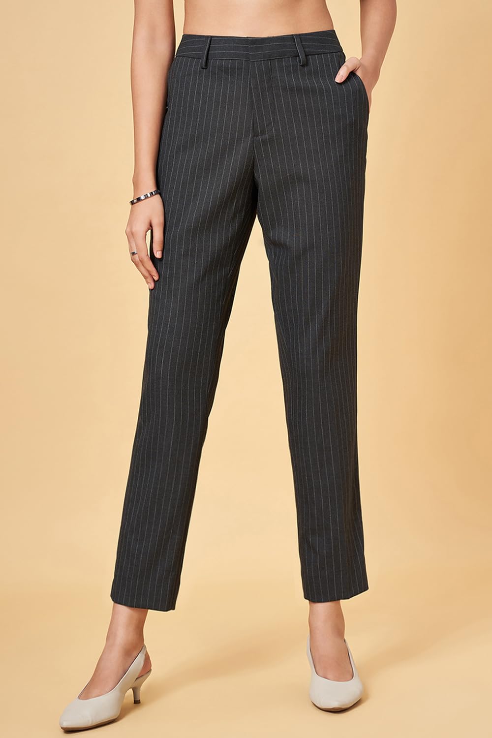 Annabelle Women's Slim Fit Black Pants,Blackened Pearl-26
