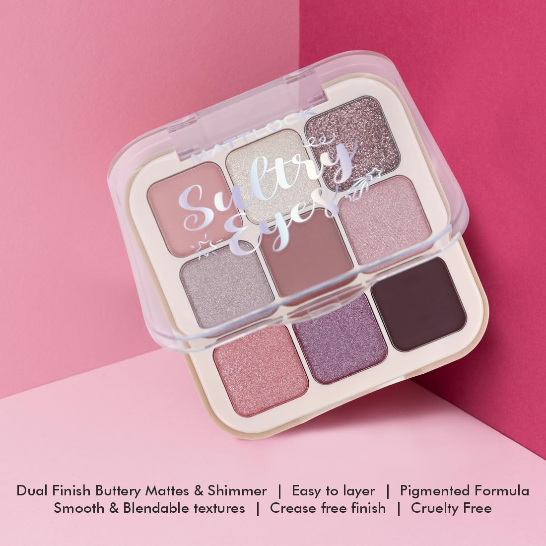 Mattlook Sultry Eyes Eyeshadow palette|Matte|Shimmer|13.5g|Beginner Friendly & Long Lasting Eye Shadow Palette-Sundowner 03