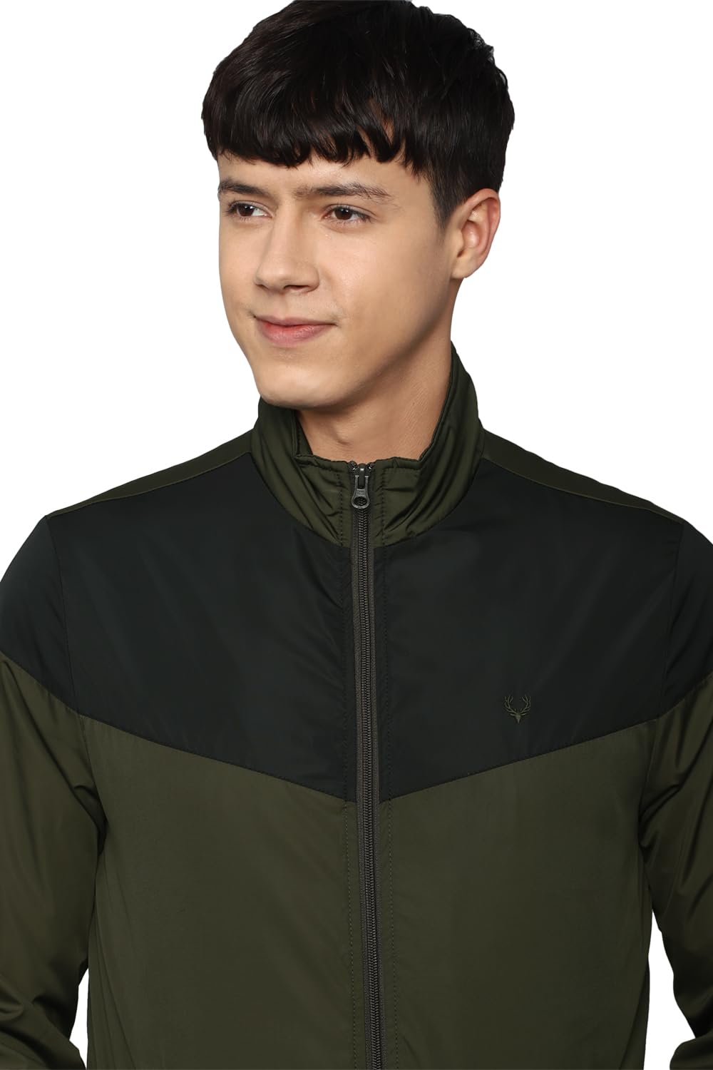 Allen Solly Men Green Patterned Full Sleeves Casual Jacket