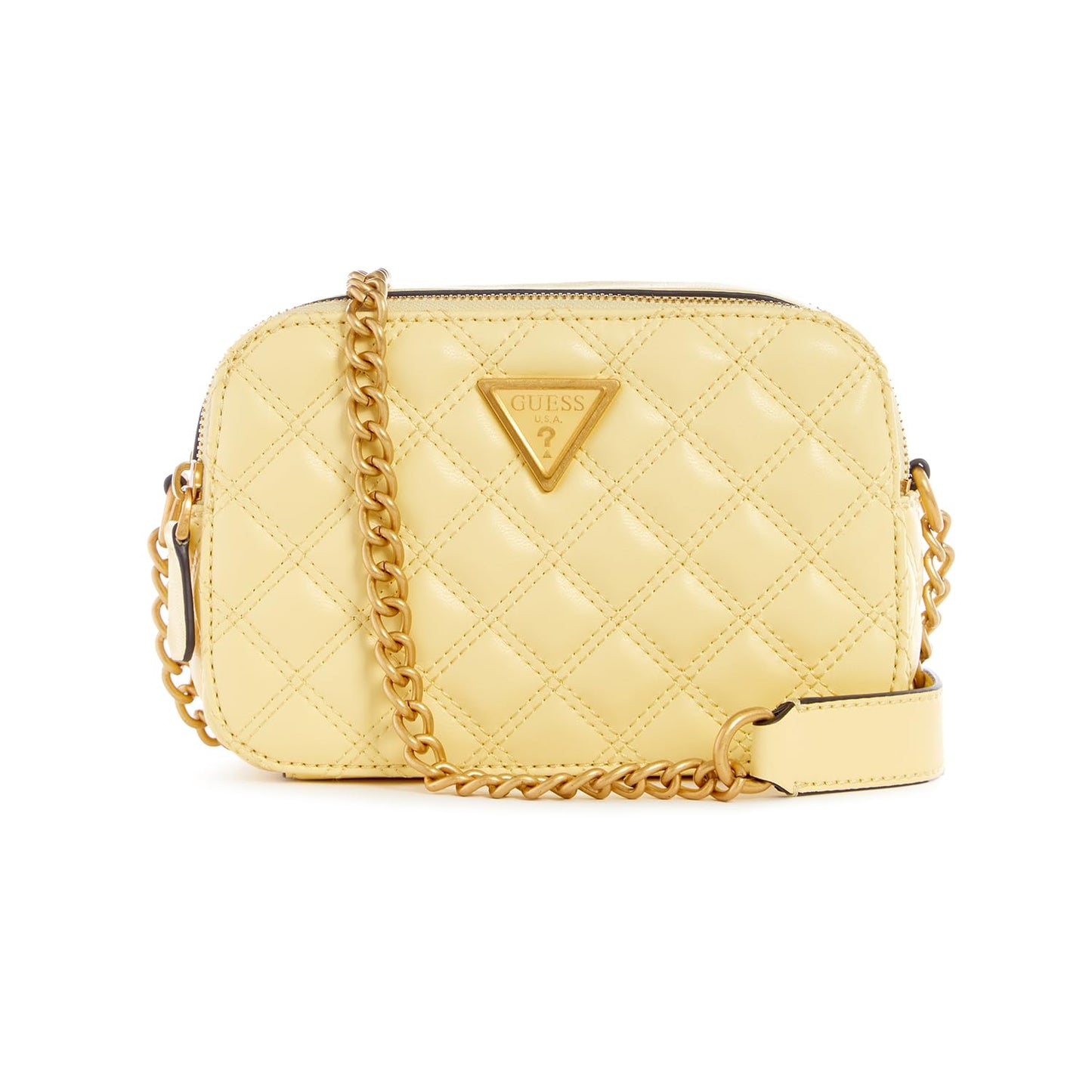 Guess Women's Yellow Solid Crossbody Bag| Ladies Purse Handbags | Gift For Ladies