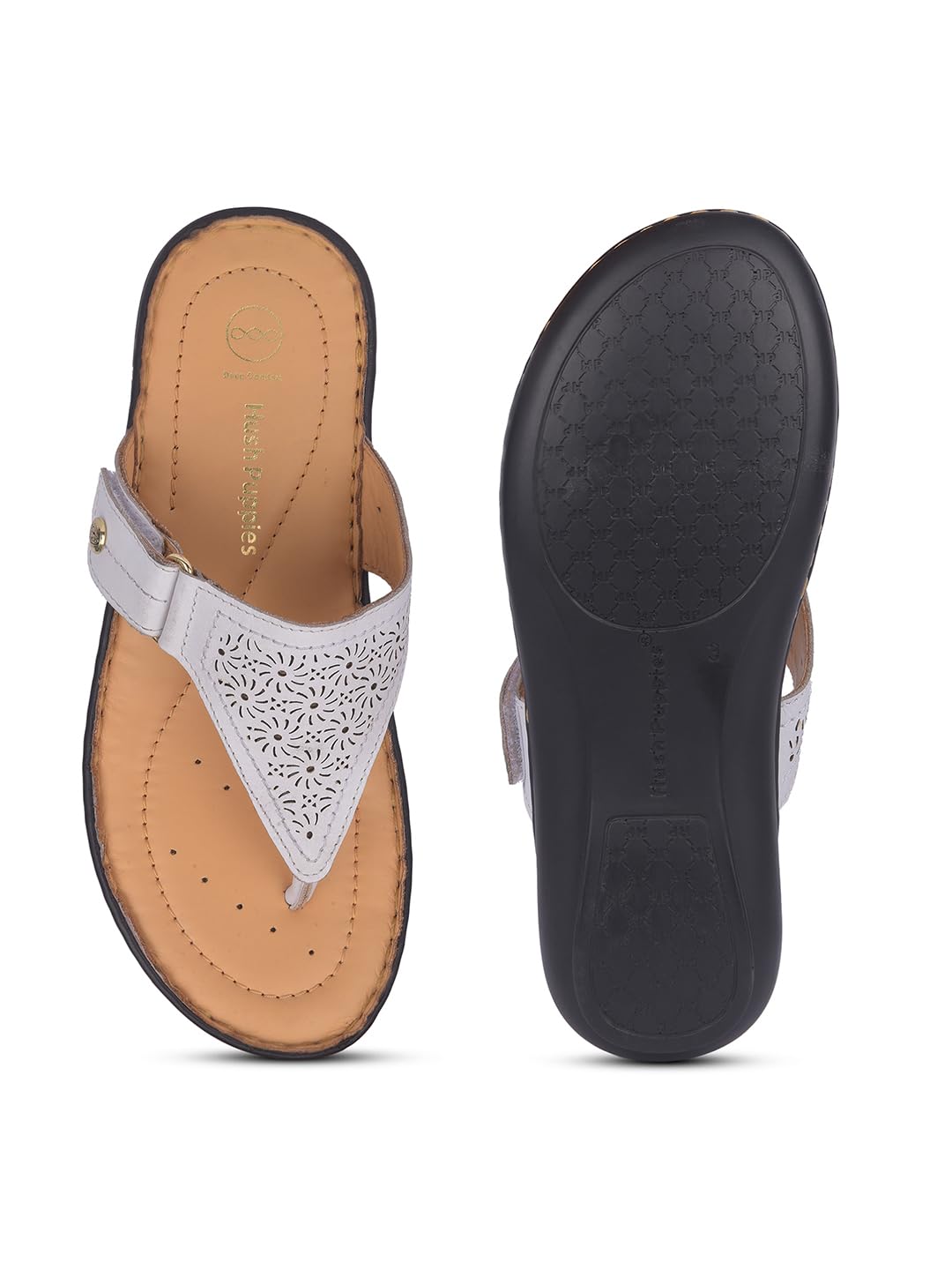 HUSH PUPPIES Women's Hilton Sandal Silver White (6 Uk)