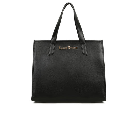 LOUIS STITCH Stylish Black Handbag for Women | Ladies Satchel Handbag for Travel, Office, College | LDB-VF1039-HBJB