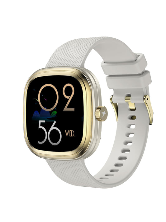 Fastrack Ryz Women Smart Watch with 1.72” Super Ultra VU Display,Dynamic 60Hz Refresh Rate,AI Voice,Functional Crown,1ATM,BT Calling,HRM,SpO2 & Multiple Menu Styles,24/7 Health Suite - Ivory White