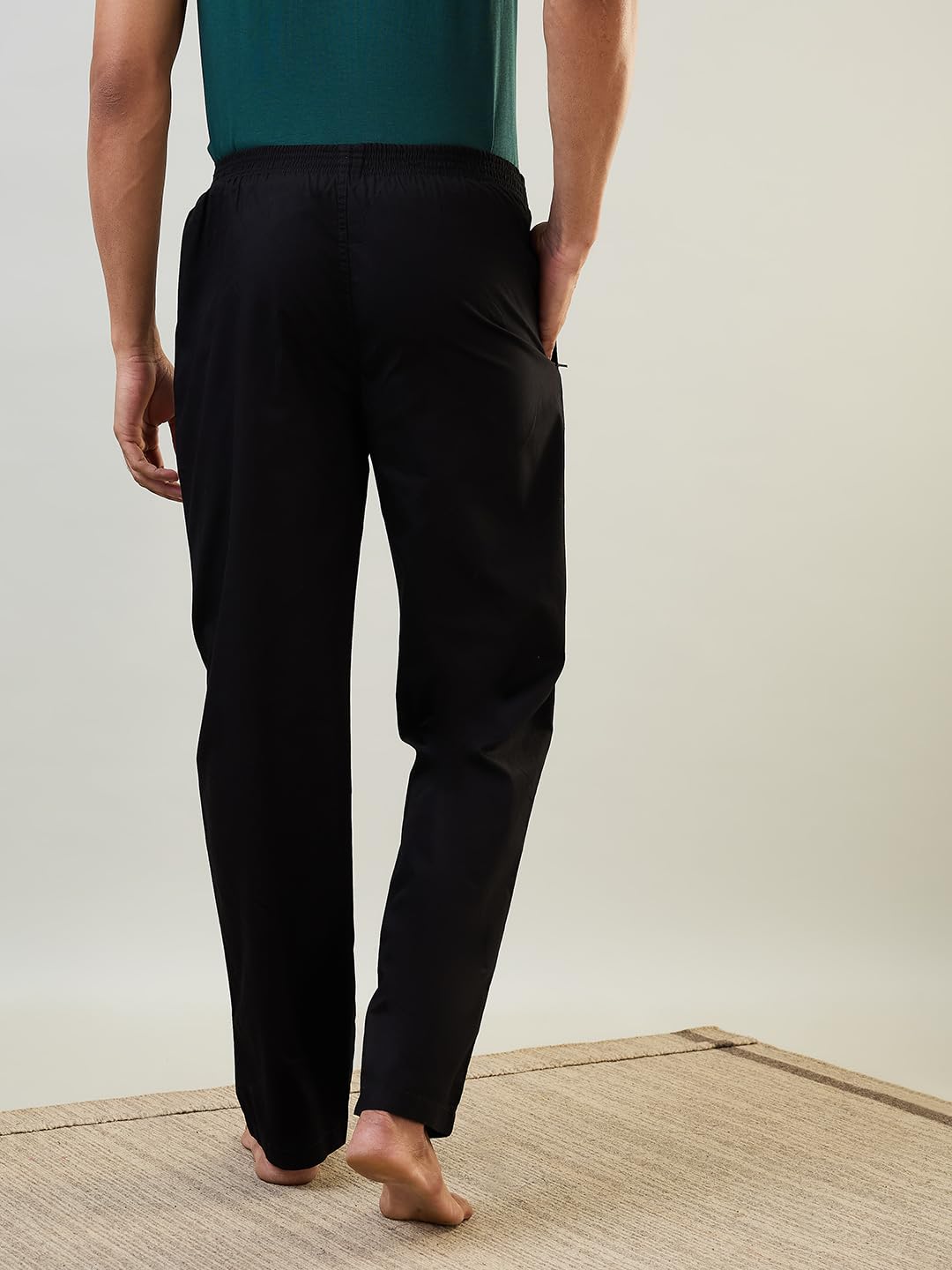 Raymond SleepZ Men Regular Fit Solid Pattern Pure Cotton Pyjama Black