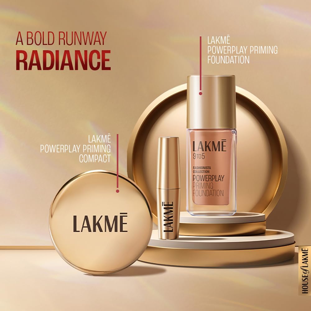 LAKMÉ Powerplay Priming Smooth Matte Finish Lightweight Lipstick, Smudgeproof, Lasts 16hrs, Hydrates Lips, Blushing Nude, 3.6g