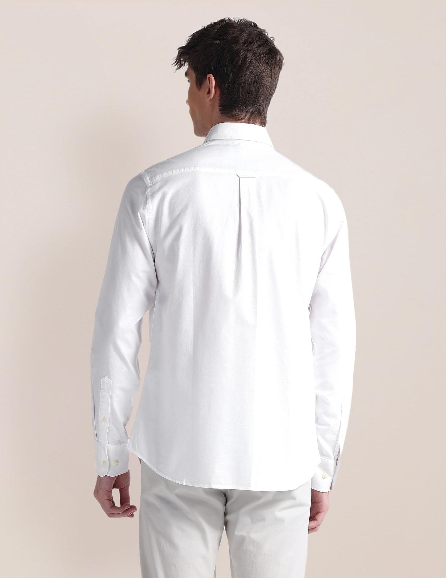 U.S. POLO ASSN. Men's Solid Regular Fit Shirt (USSHTFX0515_White