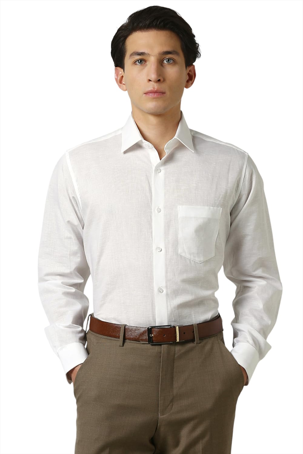 Van Heusen Men's Regular Fit Shirt (VHSFFCUBC51167_White
