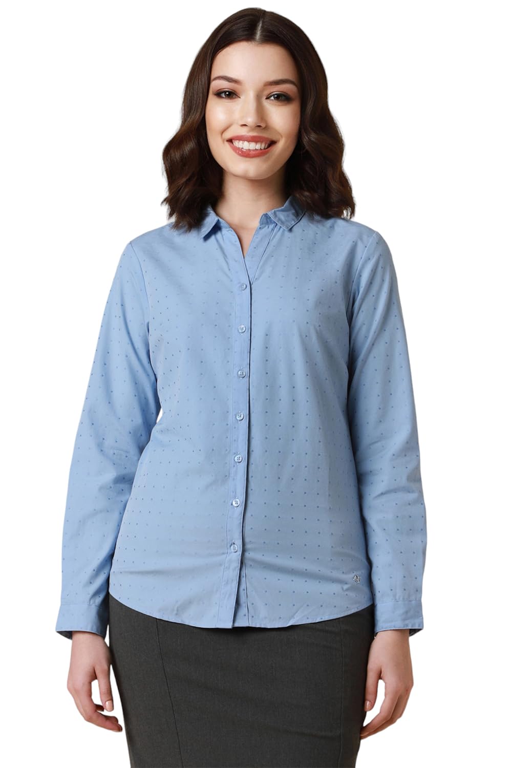 Allen Solly Women Blue Print Long Sleeves Shirt
