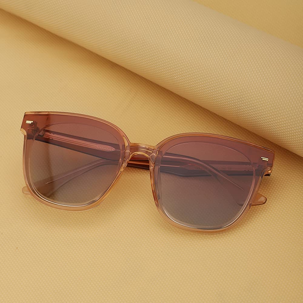 Carlton London-Premium-Women's-Transparent & Pink Toned Polarised and UV Protected Lens Cateye Sunglasses