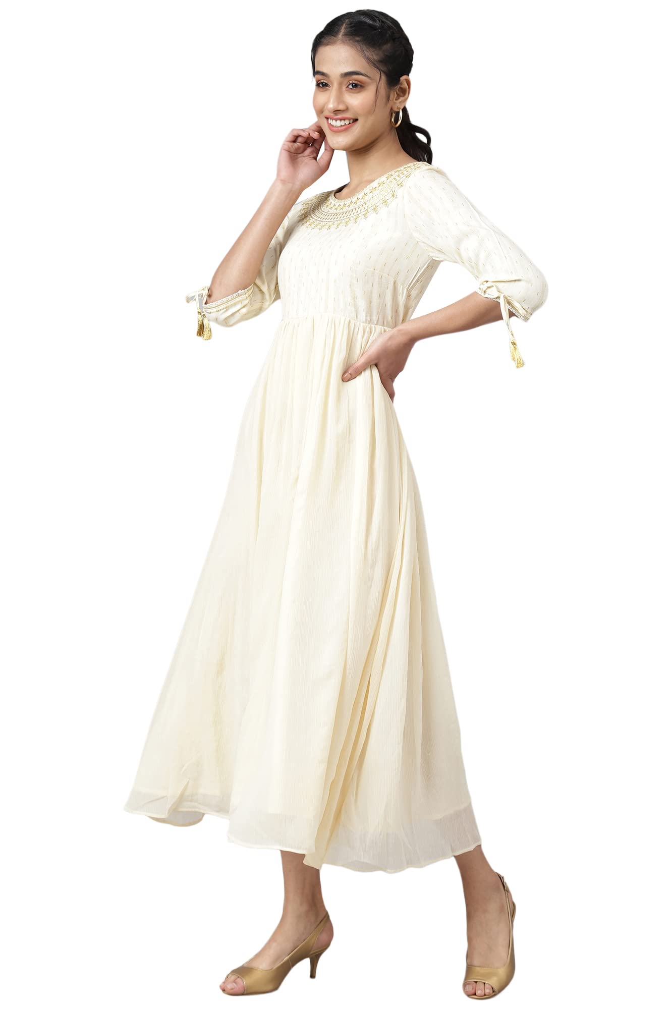 Aurelia Women Anise Flower Viscose Blend Geometric Printed A-Line Dress_22AUA12673-504983_XL