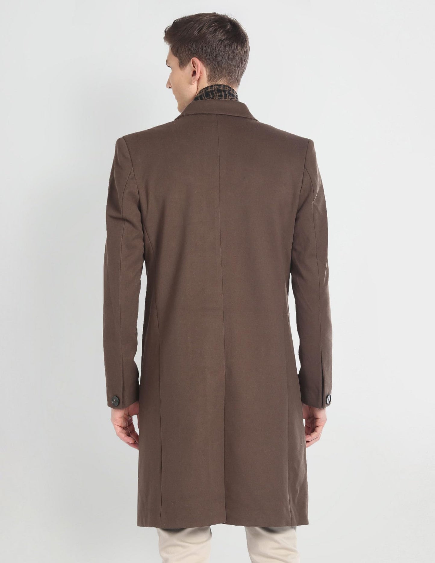 Arrow Men's Polyester Trench Knee Length Coat (ASAGJK4790_Brown, 2XL