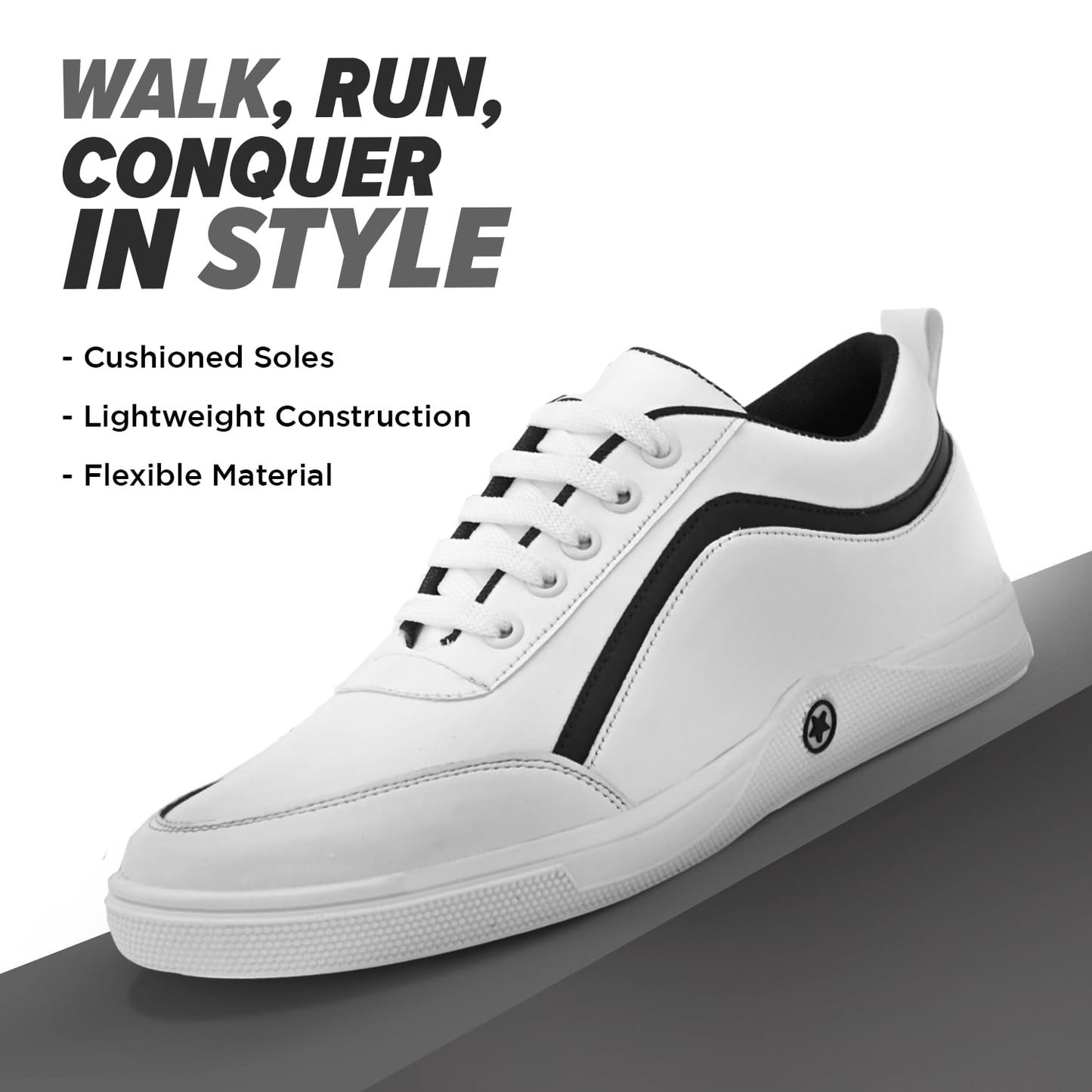 STANPHORD Men's Nova White Sneakers_8 UK (TPKP 15)