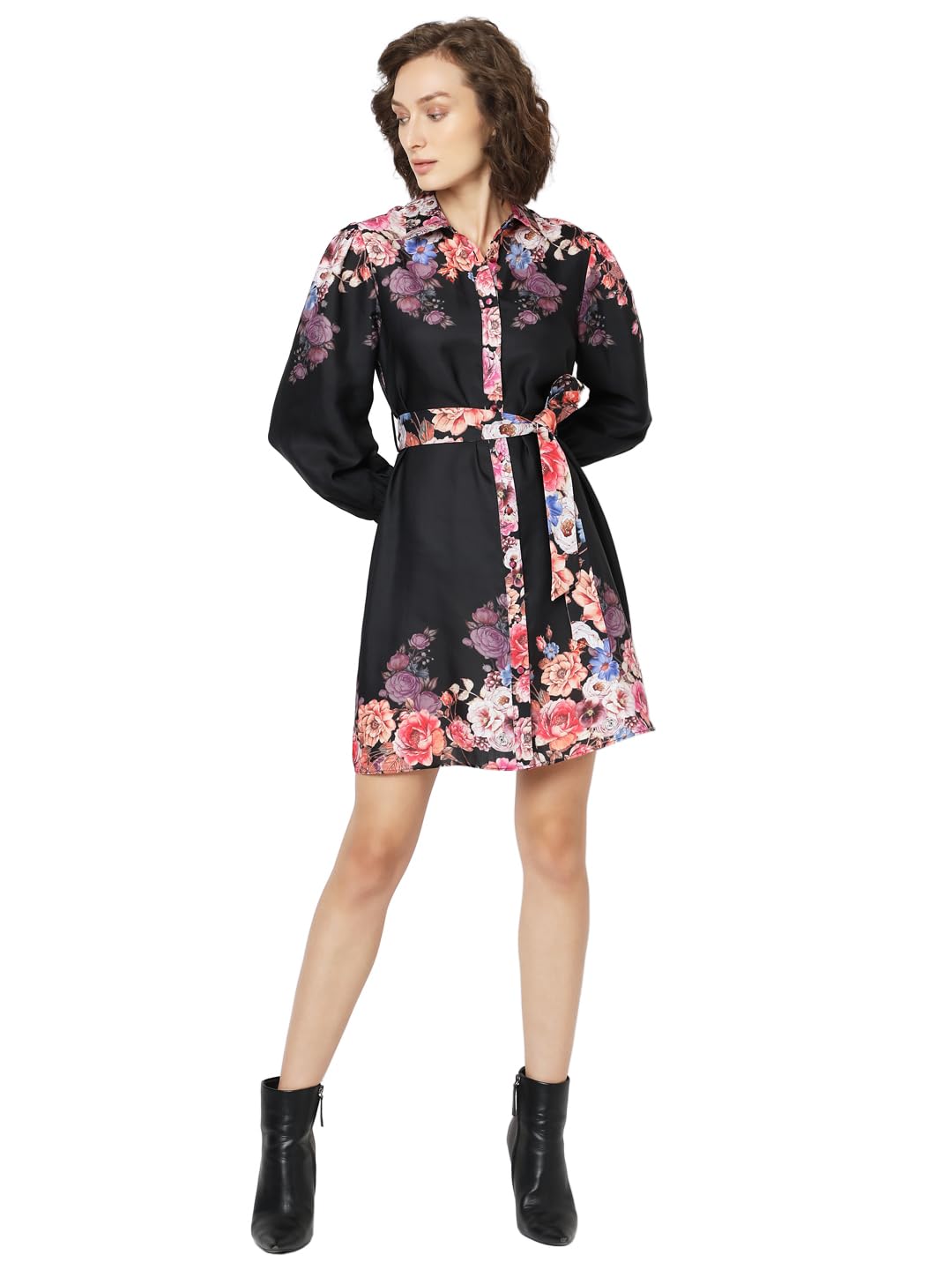 VERO MODA Women's Shirt Dress Black Dress