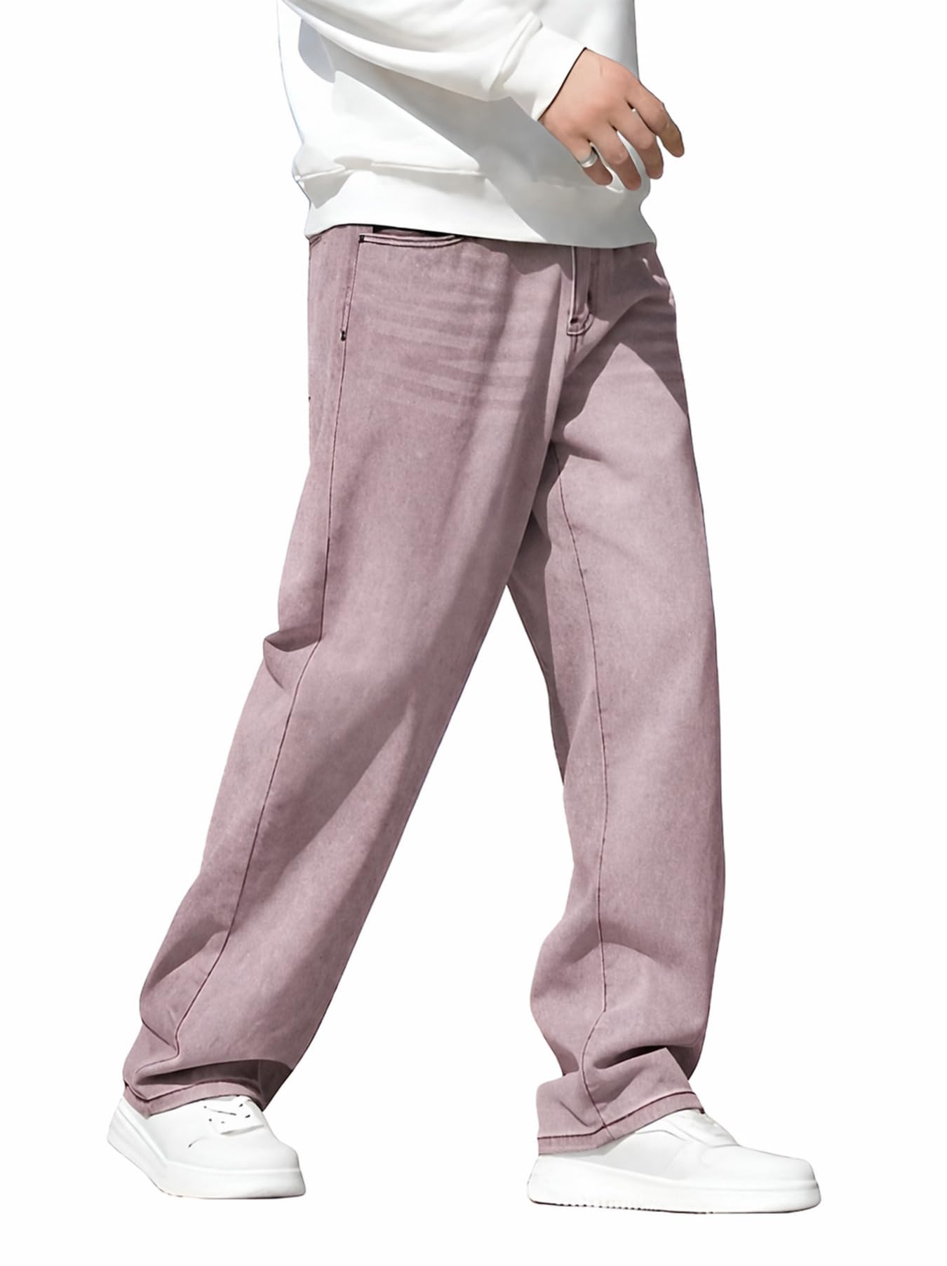Ben Martin Wine Men Jeans || Baggy Fit Jean's for Man || Loose Fit High Rise Denim || Stretchable Casual Wear Jean,s || Dance Rap Rapping Style Pant for Men || Denim Cotton Jeans 32 (1)