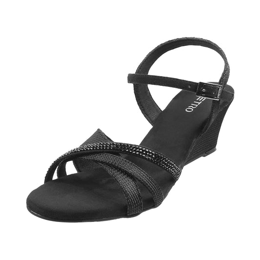 Metro Womens Synthetic Black Sandals - SaumyasStore