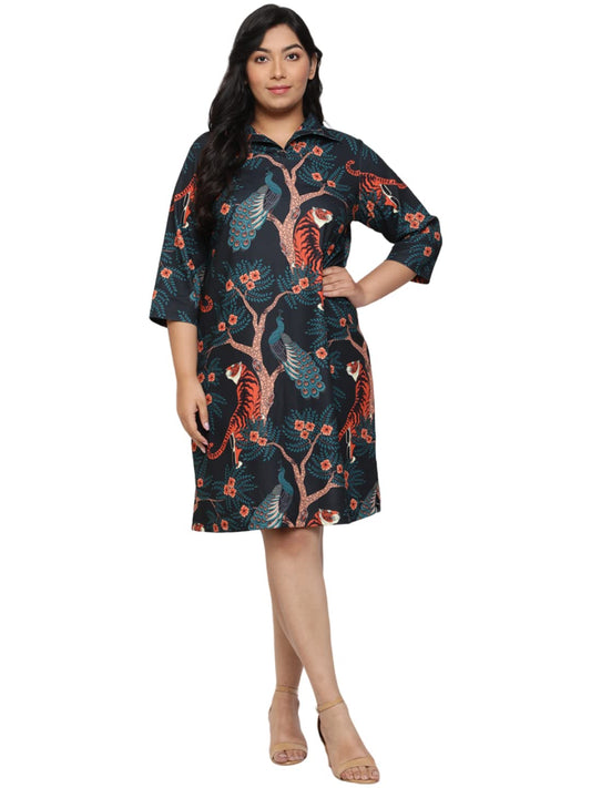 AMYDUS Plus Size Shirt Dress for Women | Smart Straight Fit | Collared Neck | Sweat Absorbing | XL to 9 XL Polo Dresses for Women