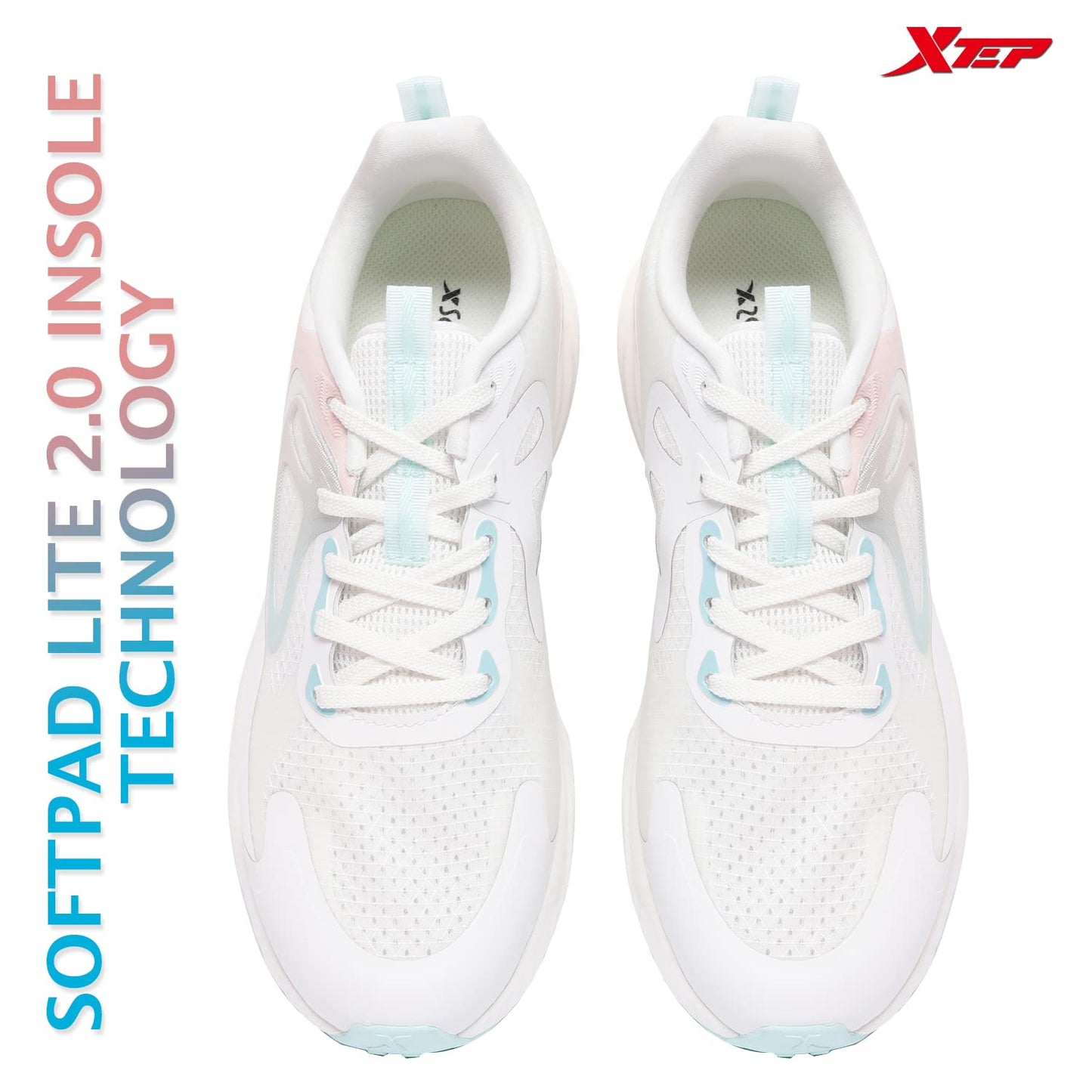 XTEP Women's White Green Bubble Foam Sports Running Shoes (3 UK) - SaumyasStore