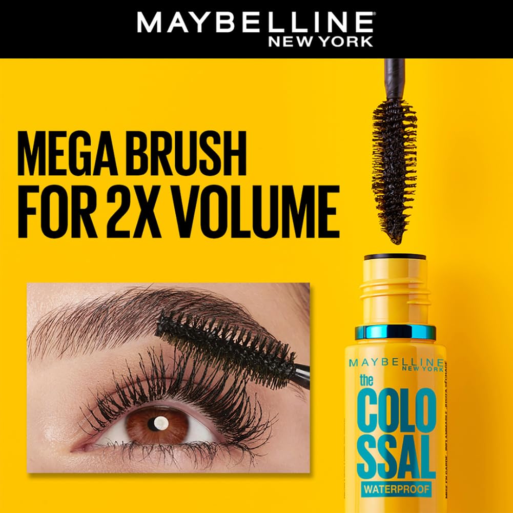 Maybelline New York Mascara, Volumizing & Lengthening, Waterproof, Black, Volume Express Colossal, 10ml
