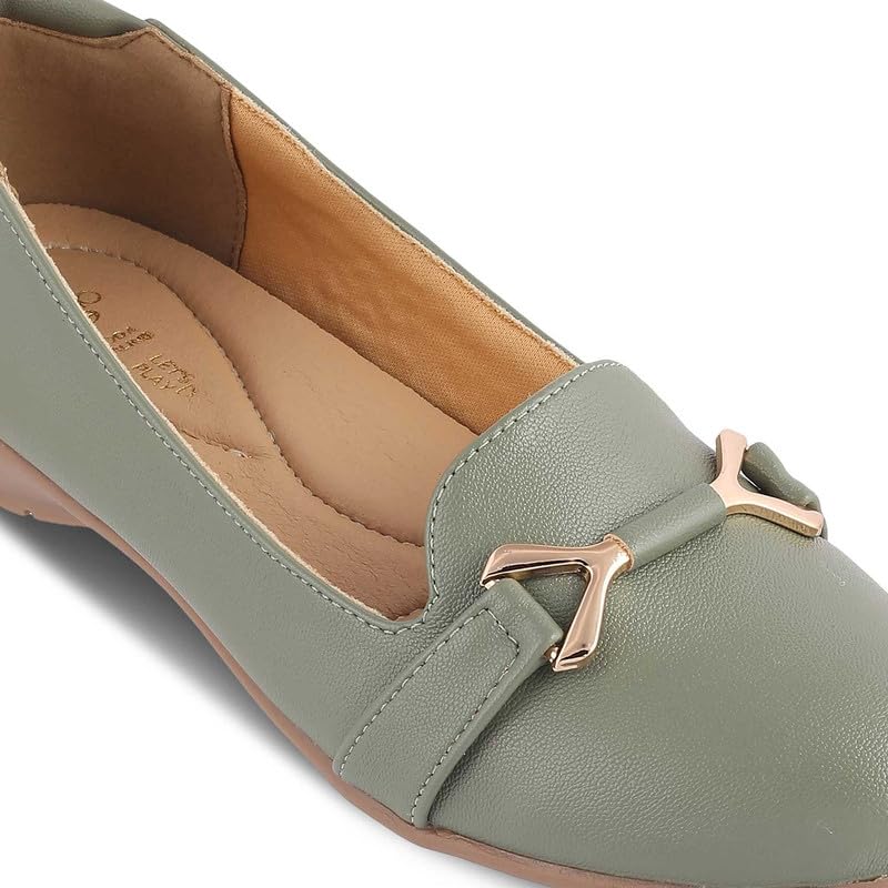 tresmode 240-YORKY-2 Green Women Flat Ballerina EU/37 UK/4