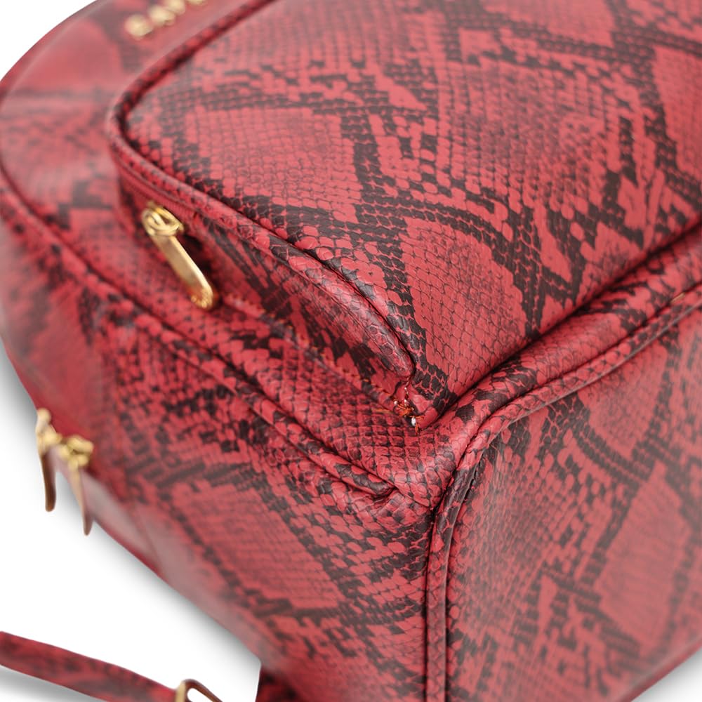 Caprese Draco Casual Backpack, Small | Fashion Backpack for Women with Adjustable Strap & Secure Zip Closure | Spacious, Versatile for Everyday Outings and Travel (Burgundy)