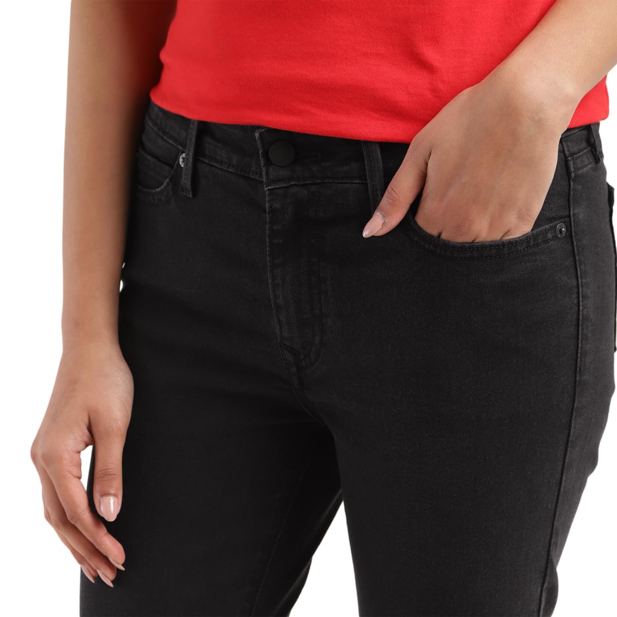 Levi's Women's 711 Skinny Fit Mid-Rise Stretchable Mid Rise Jeans Black, 30