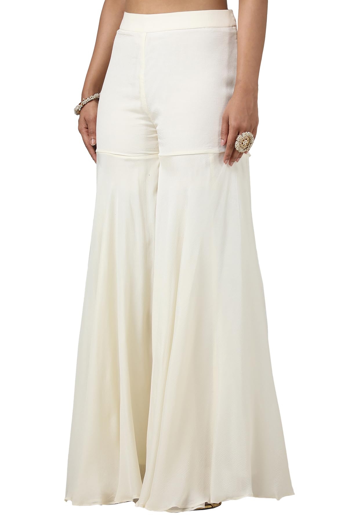 Soch Women's Net Salwar Suit Set (OWS5CD21481A_Off White